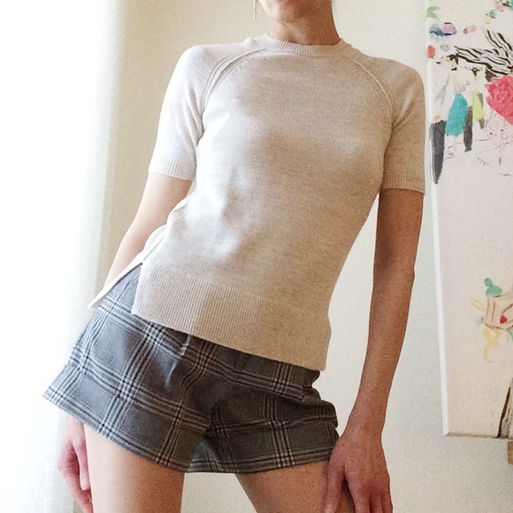 Gap soft short sleeve oatmeal knit